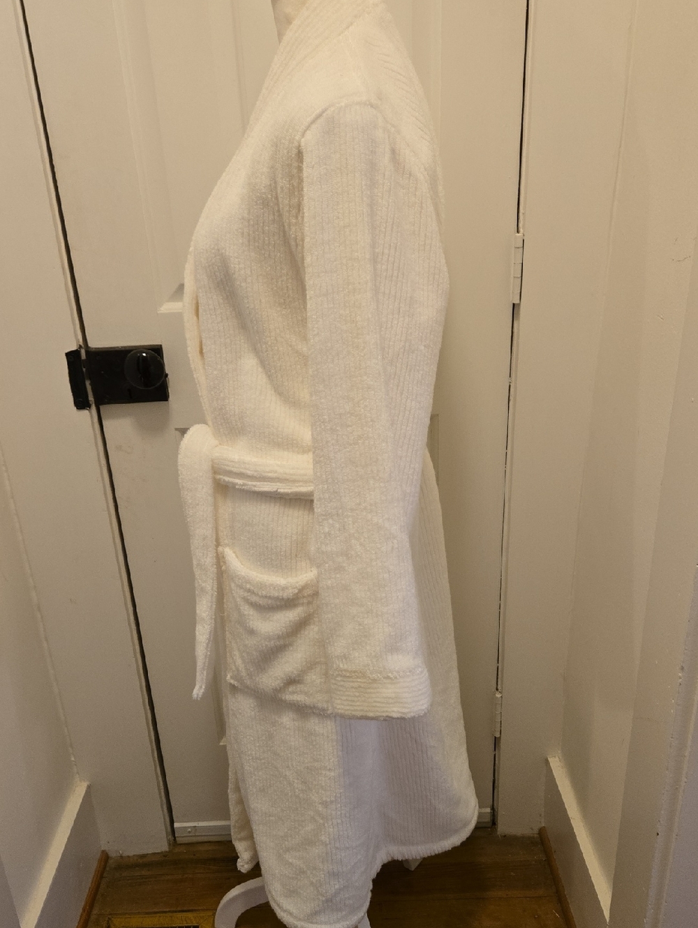 Parachute Soft Terry Rib Robe In White Size Medium - Picture 3 of 8
